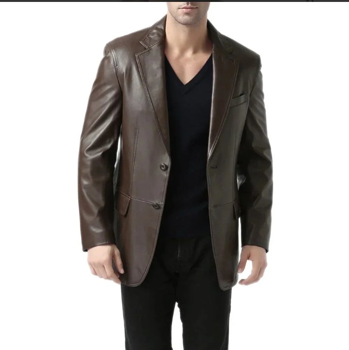 espresso brown leather blazer mens 20