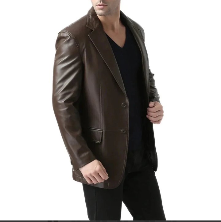 espresso brown leather blazer mens 20
