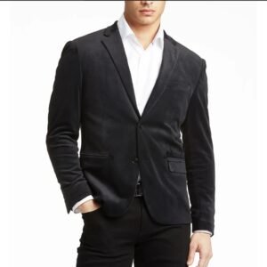 men's modern fit suede sport coat blazer black