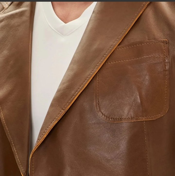 cognac brown mens leather blazer 31