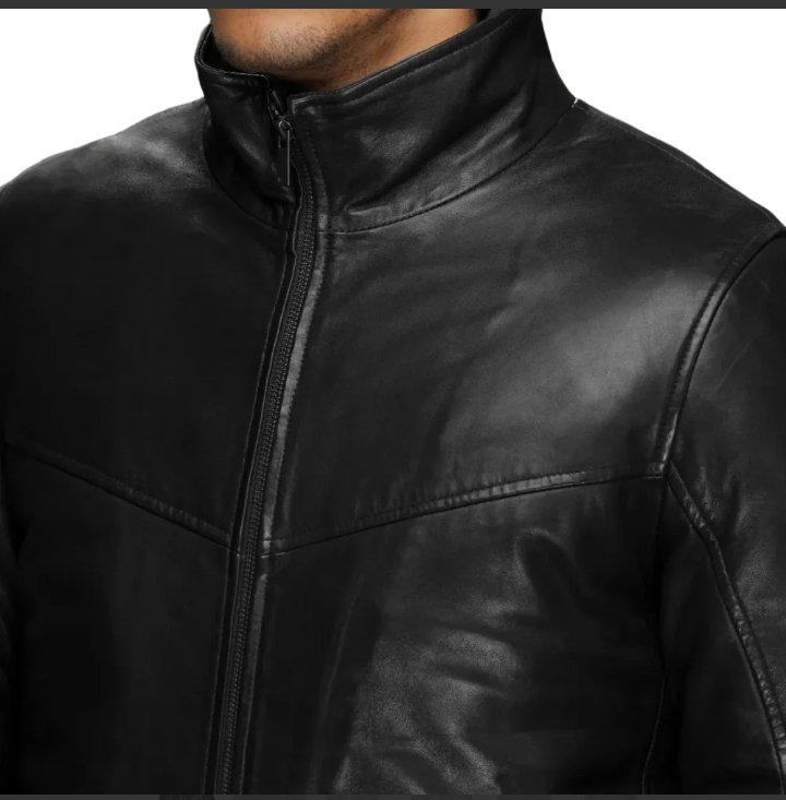 men’s genuine lamb leather walking coat with detachable quilted vest
