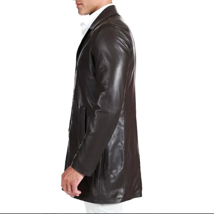 men’s distressed brown leather rust coat