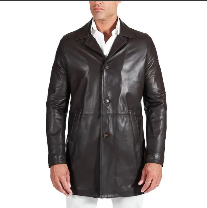 men’s distressed brown leather rust coat