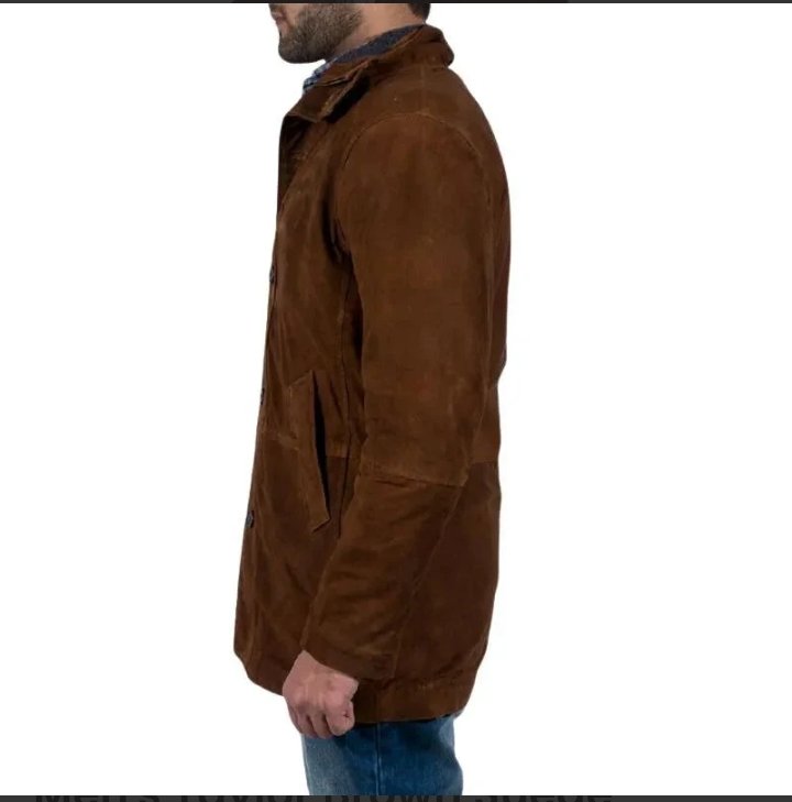 men's taylor brown suede leather coat