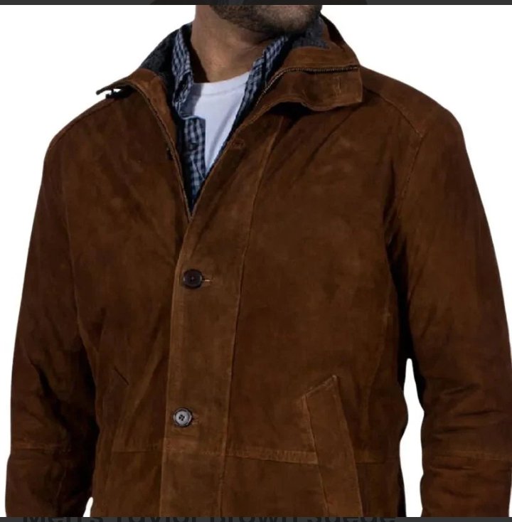 men's taylor brown suede leather coat