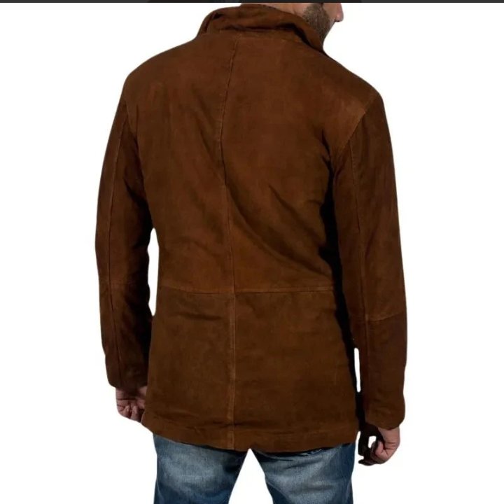 men's taylor brown suede leather coat