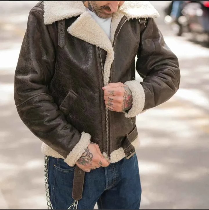 rocky iv sylvester bomber shearling leather jacket