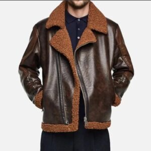 ambrose wrestling brown shearling jacket