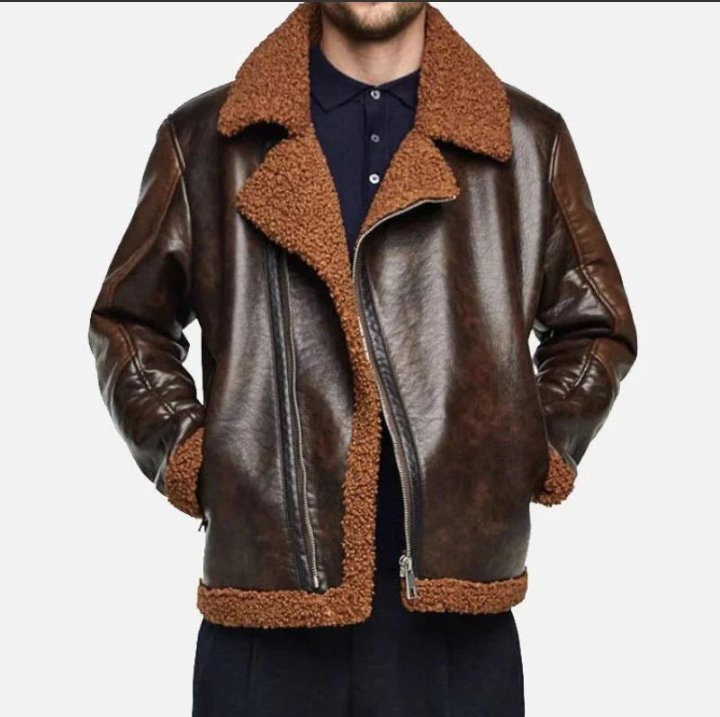 ambrose wrestling brown shearling jacket