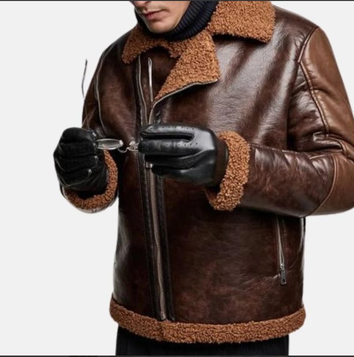 ambrose wrestling brown shearling jacket