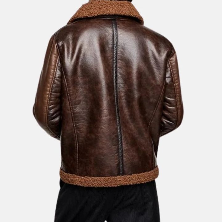 ambrose wrestling brown shearling jacket