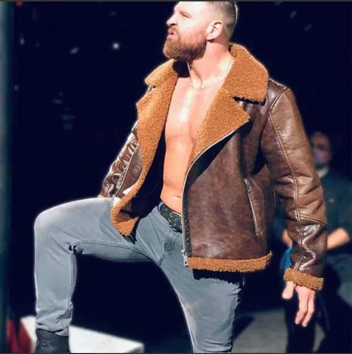 ambrose wrestling brown shearling jacket