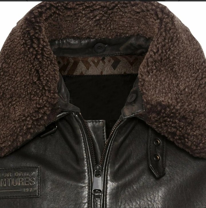 men’s brown fur collar b3 raf sheepskin shearling jacket