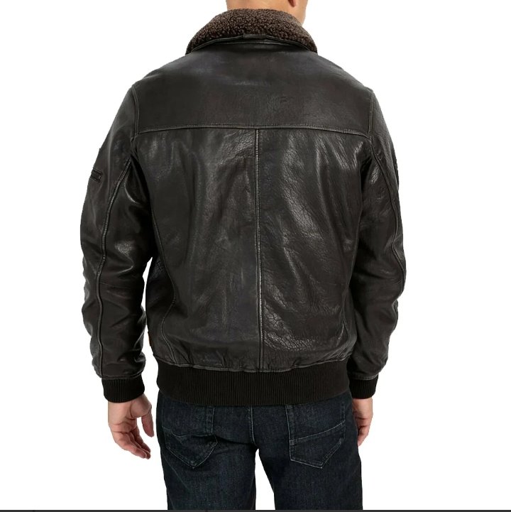 men’s brown fur collar b3 raf sheepskin shearling jacket