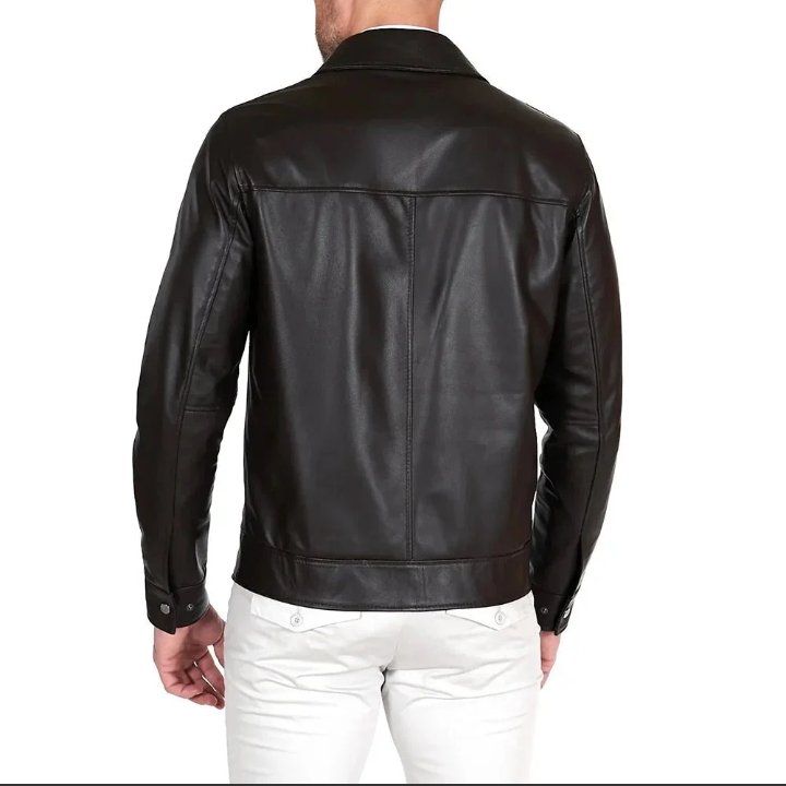 mens john dark choco brown shirt collar leather jacket