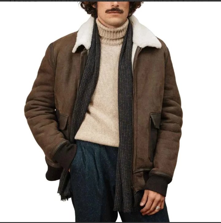 b3 raf aviator flying pilot men’s brown jacket