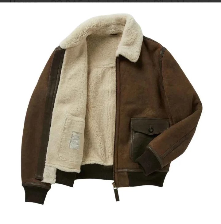 b3 raf aviator flying pilot men’s brown jacket