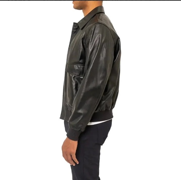 aviator a2 usaaf black leather bomber jacket