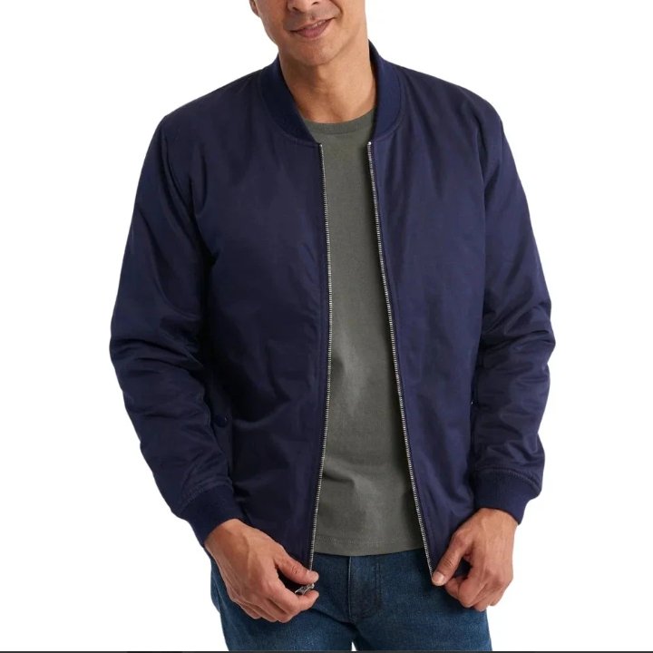 lightweight blue bomber jacket mens