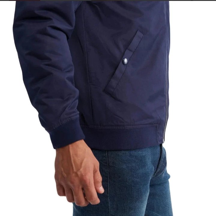 lightweight blue bomber jacket mens