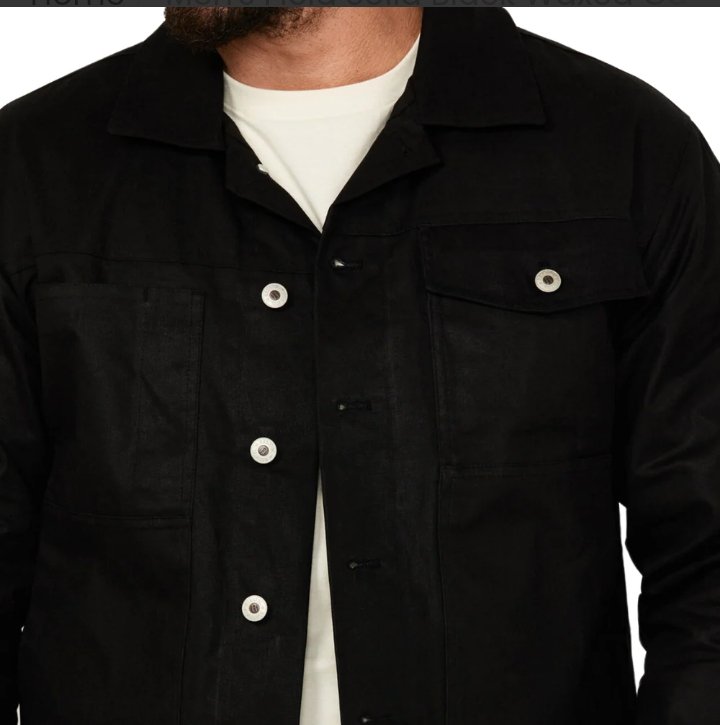 men's field solid black waxed canvas jacket