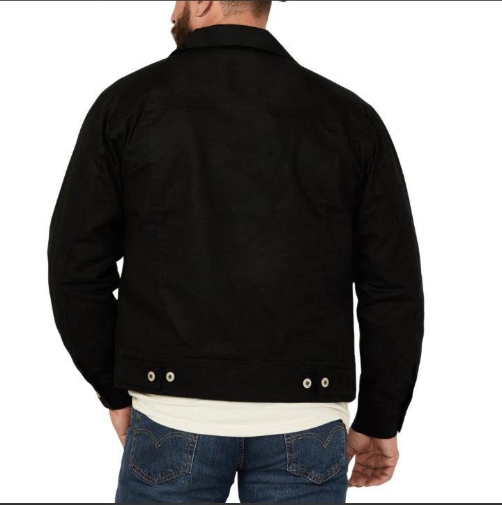 men's field solid black waxed canvas jacket
