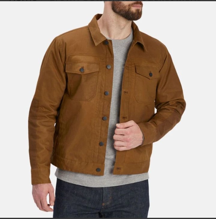 brown cotton field jacket mens