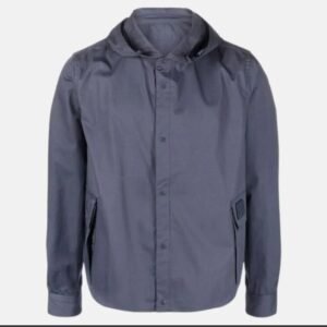 mens grey hooded flannel shirt jacket
