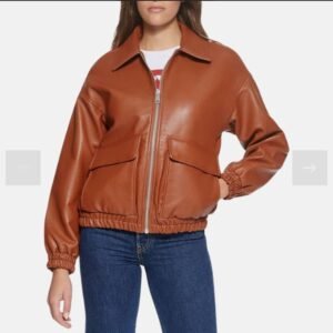 womens a2 brown cockpit leather bomber aviator jacket