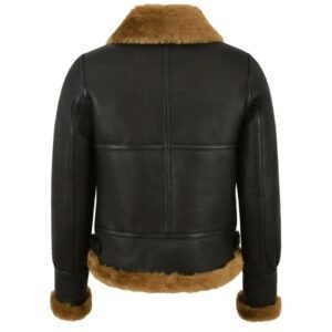 womens black aviator b3 bomber leather jacket