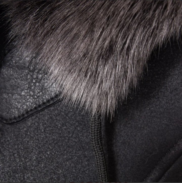 women's black sheepskin duffle coat with detachable hood