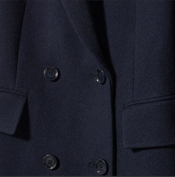 women’s navy blue long wool coat