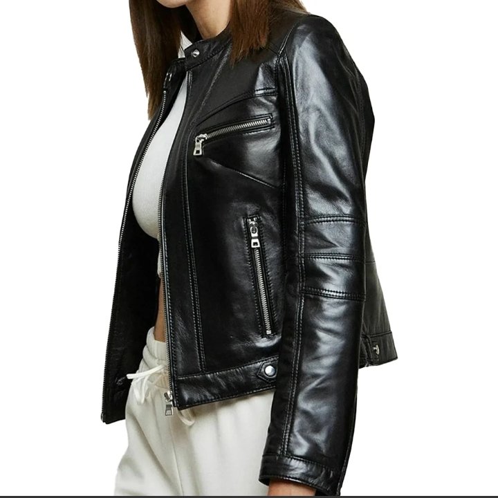 ellen moto real black leather womens jacket