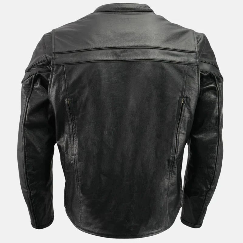 black leather motorcycle jacket men's