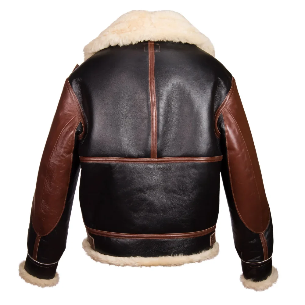 mens usaaf type b 3 bomber aviator pilot sheep leather flight jacket