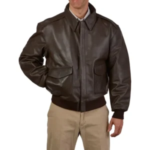 a2 distressed aviator cockpit brown real bomber leather jacket