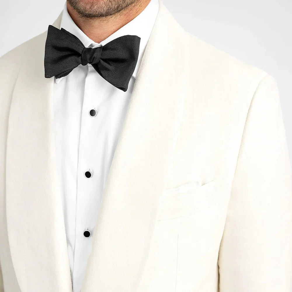 mens shawl lapel cream wool dinner jacket