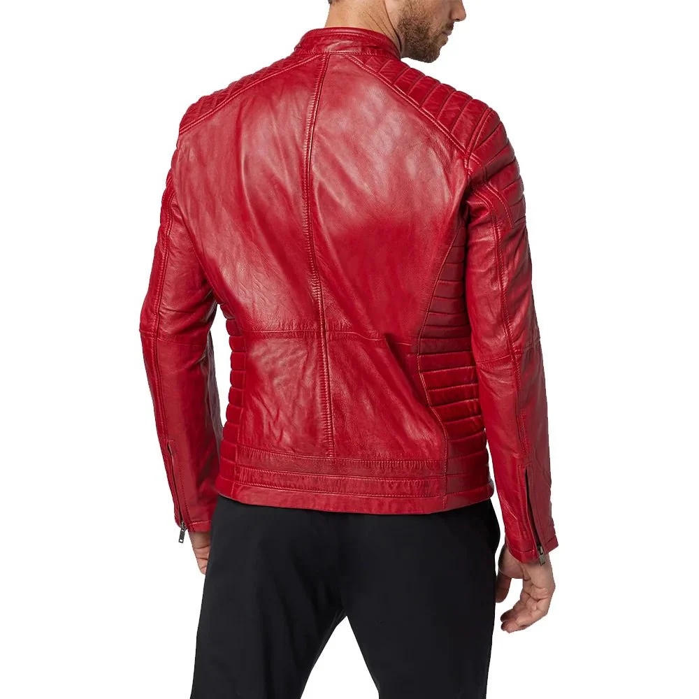 red leather biker jacket mens