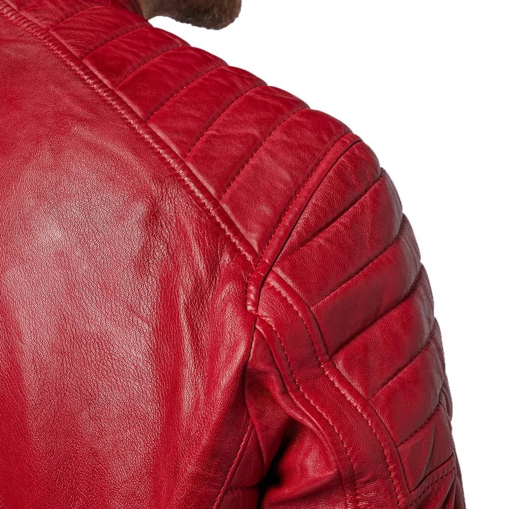 red leather biker jacket mens