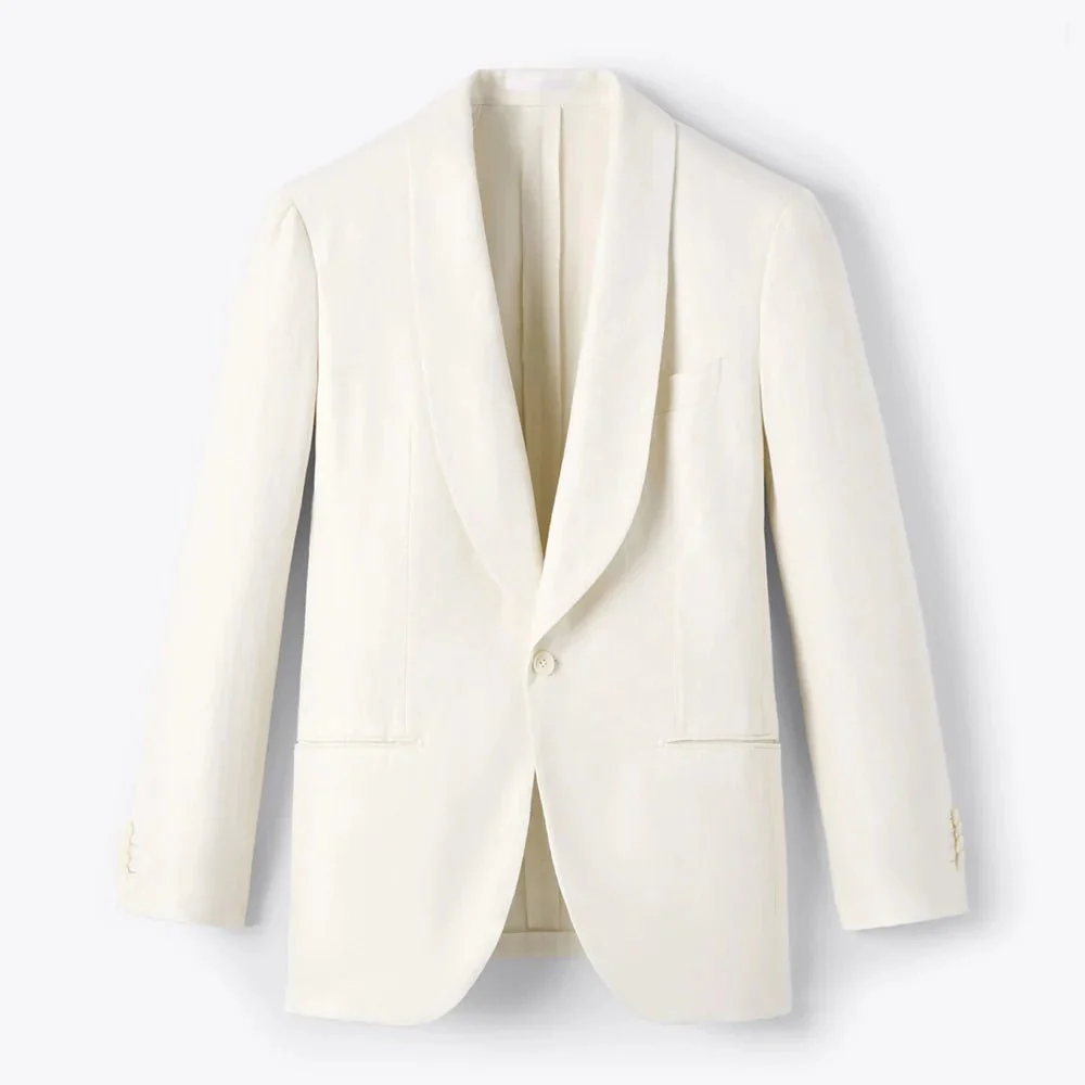 mens shawl lapel cream wool dinner jacket