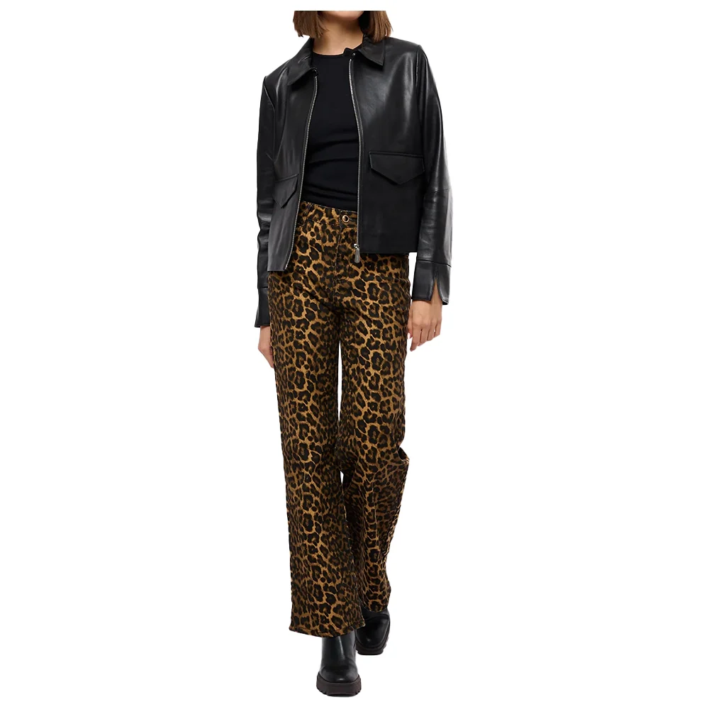 womens black leather shirt jacket