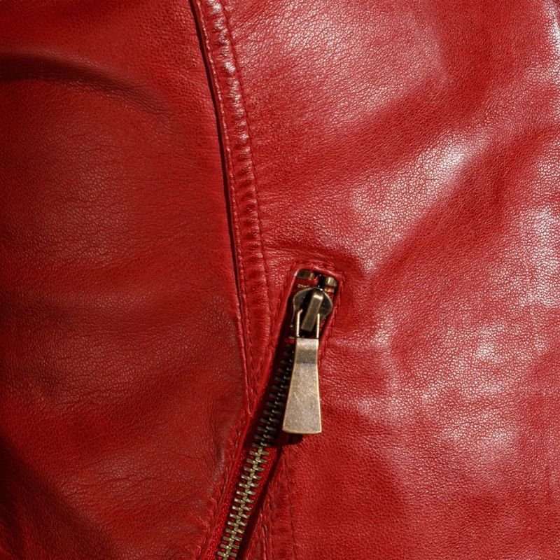 red leather biker jacket womens