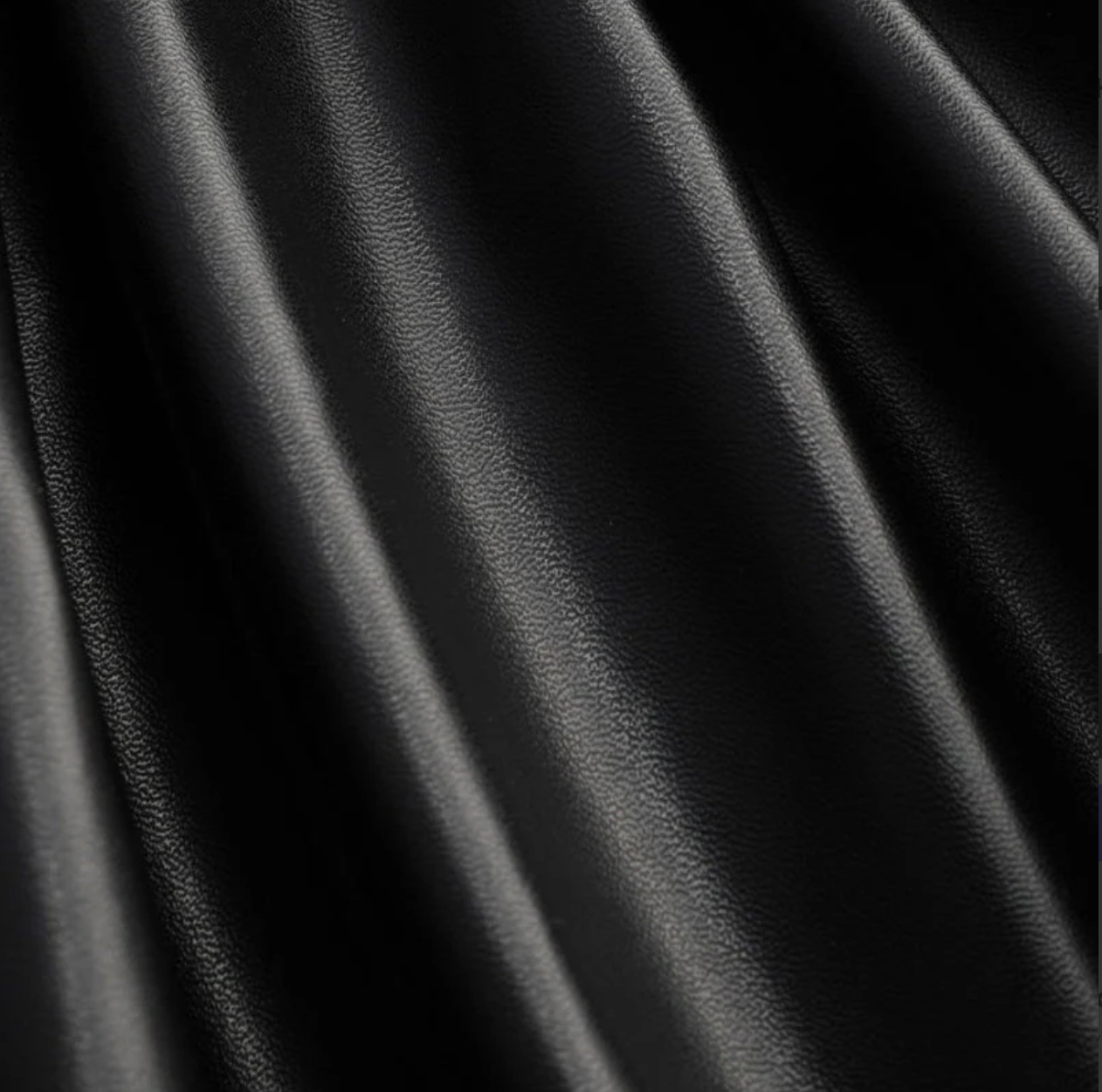 women's twisted long black leather skirt