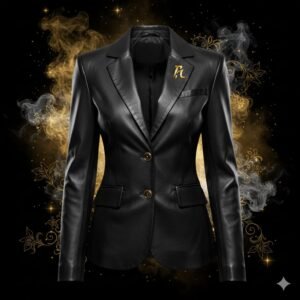 womens leather blazer