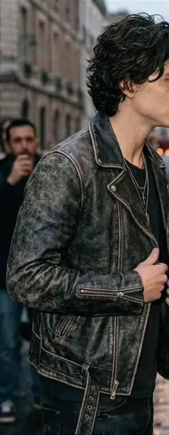 The Royalex Leather "Chalamet" Moto Jacket - Image 3