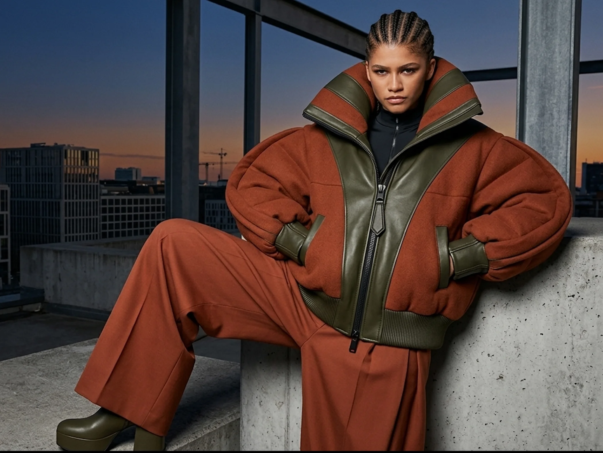 ROYALEX LEATHER | "HEROIC" OVERSIZED PADDED BOMBER-TRENCH