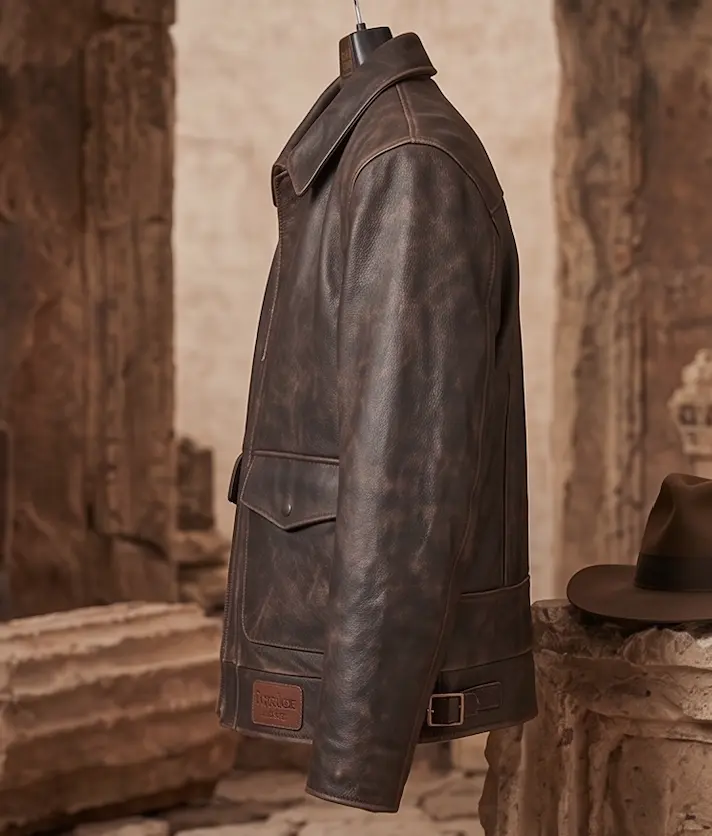 Indiana Jones Inspired Leather Jacket - Image 2