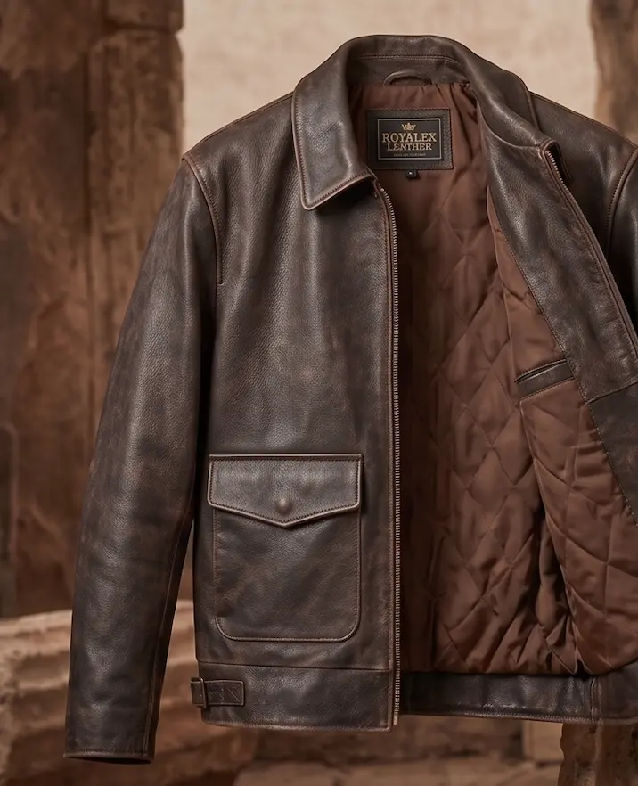 Indiana Jones Inspired Leather Jacket - Image 6