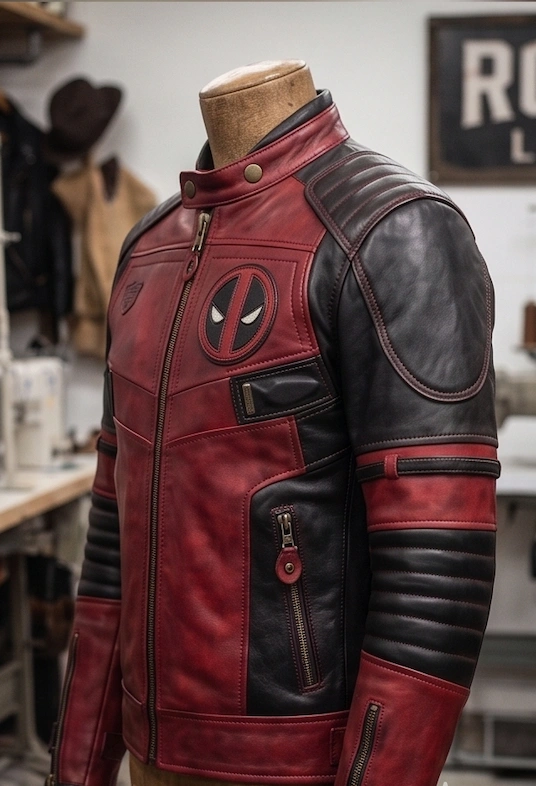 Deadpool Inspired Leather Jacket, - Image 2