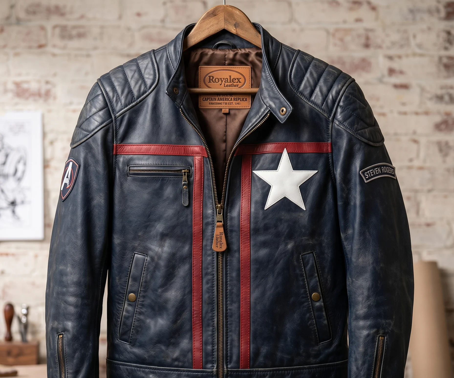 Royalex Leather Captain America Replica Edition Jacket - Image 2